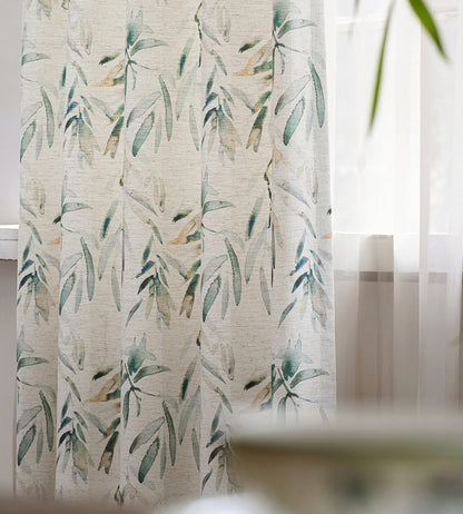 A Pair of  Floral Botanical Curtains, Floral Window Curtain, Meadow Floral Curtains, Bedroom/living room curtains, Custom Curtain Panels