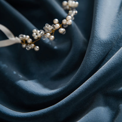 A Pair of Custom Peacock Blue Velvet Curtain Panels - Look Drapes with Rod Pocket or Grommet for Living Room Windows, Elegant Home Decor